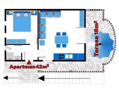 Apartmani na obali mora , ενοικιαζόμενα δωμάτια στο μέρος Krašići, Montenegro - APARTMAN plavi